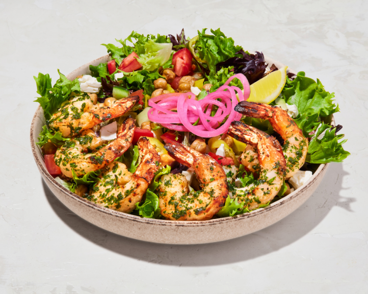 Garlic Bonfire Shrimp Modern Greek Salad