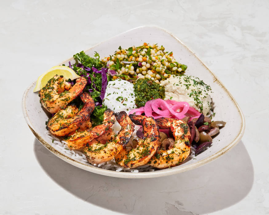 Garlic Bonfire Shrimp Santorini Bowl
